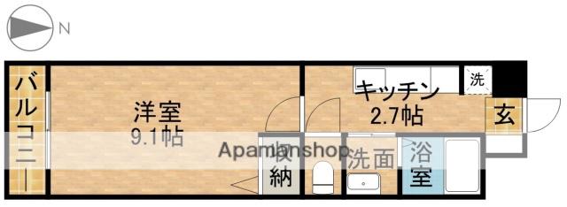 TKマンション中央Ⅰ(1K/4階)の間取り写真
