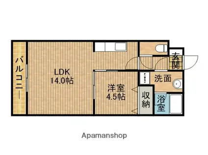 コンコード(1LDK/1階)の間取り写真