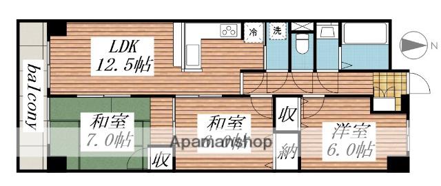 リアライズ城北(3LDK/5階)の間取り写真