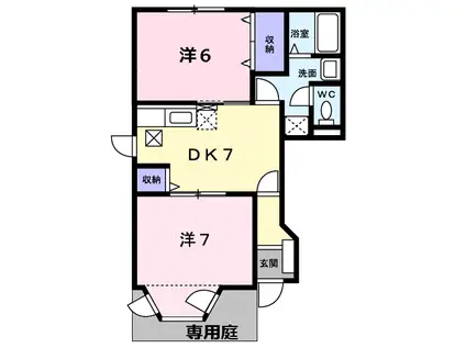 クレストールモリカミ(2DK/1階)の間取り写真