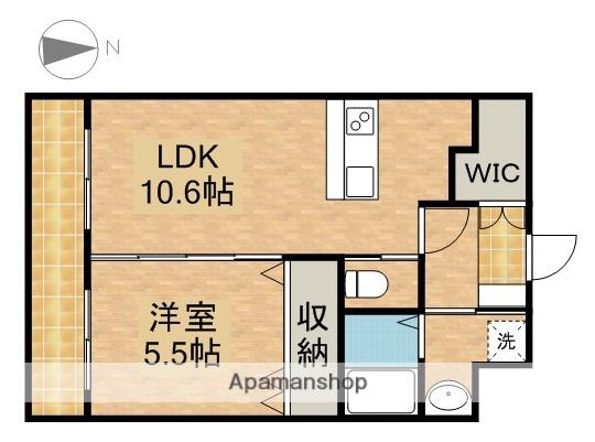 エスペランサ大門(1LDK/4階)の間取り写真