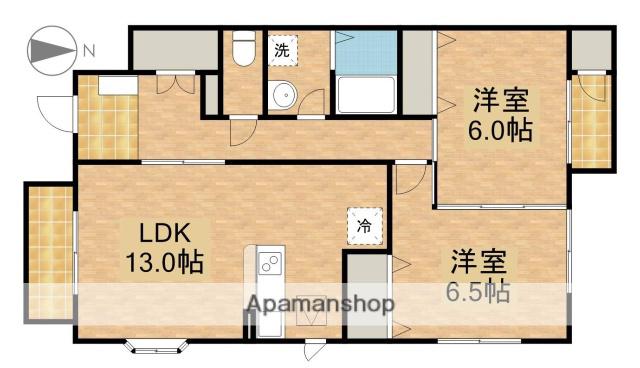 シュプールしのはらⅩⅢ(2LDK/1階)の間取り写真