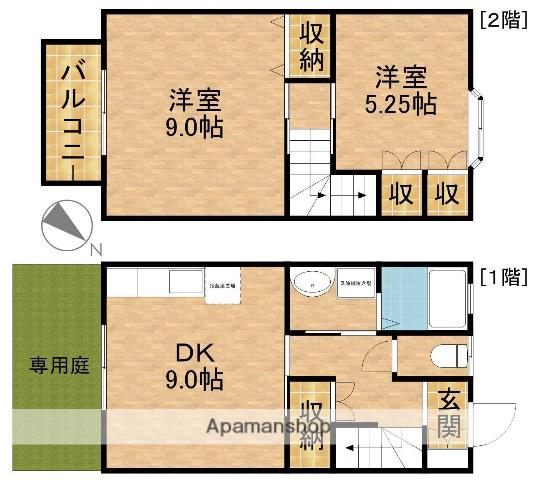 モンターニュⅡ番館(2DK/1階)の間取り写真