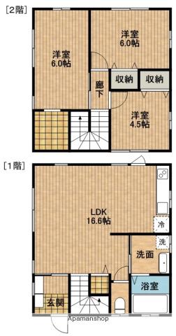 東海道本線 浜松駅 バス乗車時間:7分 船越町バス停で下車 徒歩14分 2階建 築10年(3LDK)の間取り写真