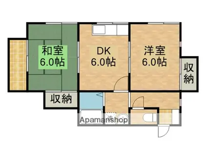 サンハウス中山(2DK/1階)の間取り写真