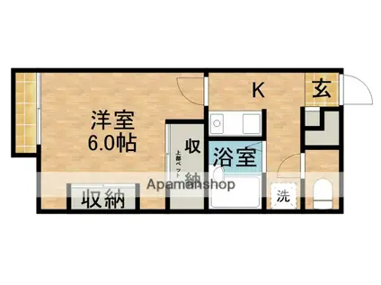 ユトリロ坪井町(1K/2階)の間取り写真