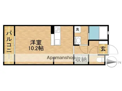 GRANDIR曳馬(1K/5階)の間取り写真