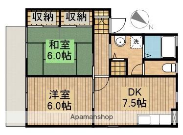 フォレスト・ヴィラ B(2DK/1階)の間取り写真