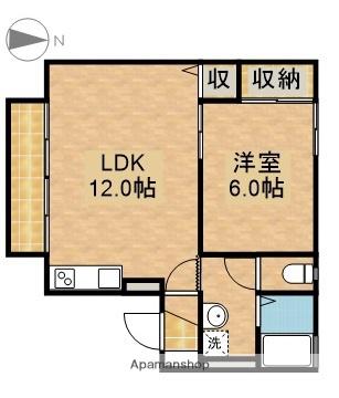 セジュールエイトA(1LDK/2階)の間取り写真