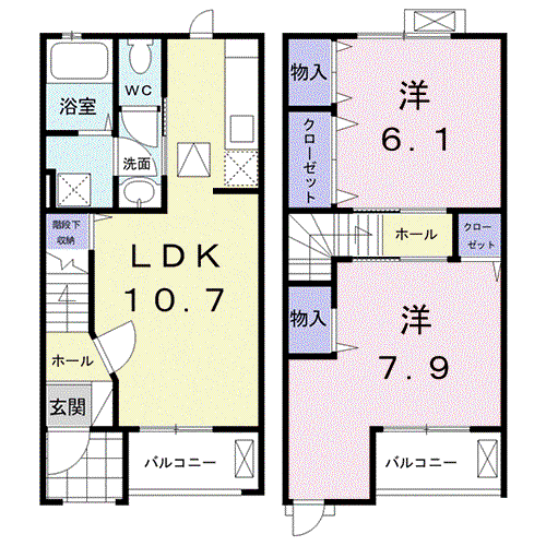 ブリアン(2LDK/1階)の間取り写真