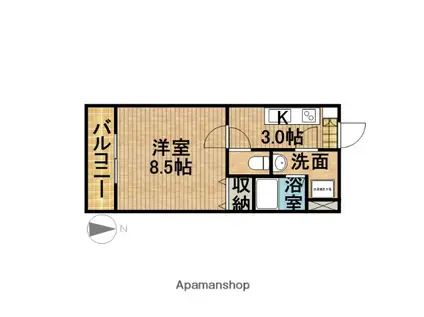 SUNRISE五番館(1K/5階)の間取り写真
