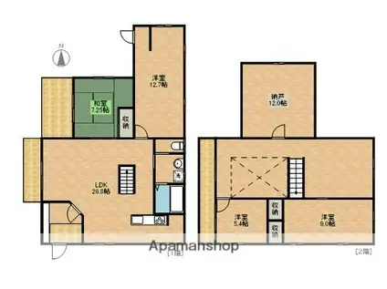 東海道本線 浜松駅 バス乗車時間:22分 有玉団地南バス停で下車 徒歩8分 2階建 築16年(4LDK)の間取り写真