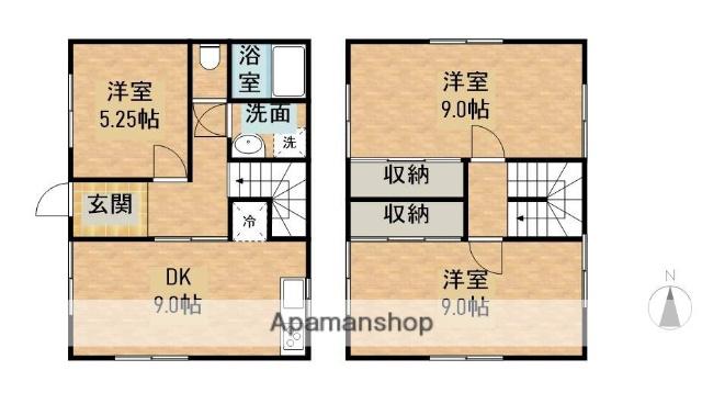 天竜浜名湖鉄道 掛川市役所前駅 徒歩9分 2階建 築22年(3DK)の間取り写真