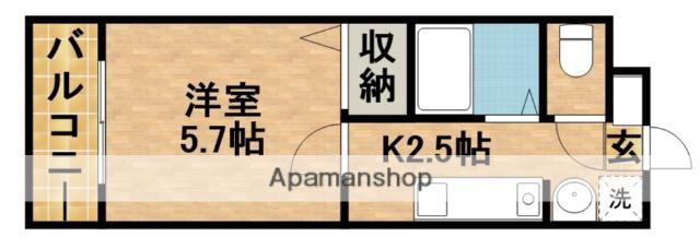リエス上島B(1K/2階)の間取り写真