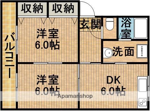 VILLACOSMOSA(2DK/2階)の間取り写真