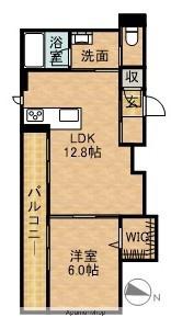 フラッツ・神田町(1LDK/1階)の間取り写真