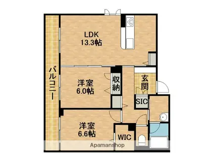 エクセス(2LDK/1階)の間取り写真