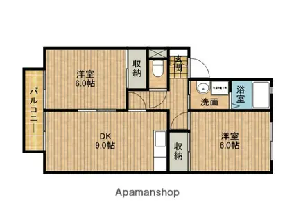 SAISON光(2DK/1階)の間取り写真