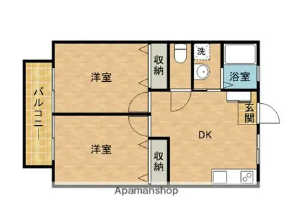 コーポ雪小僧(2DK/2階)の間取り写真