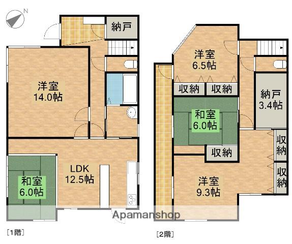 東海道本線 浜松駅 バス乗車時間:15分 三島南バス停で下車 徒歩5分 2階建 築32年(4LDK)の間取り写真