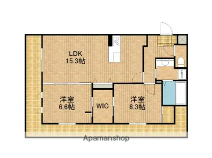 DP PARK HILLS(2LDK/1階)の間取り写真