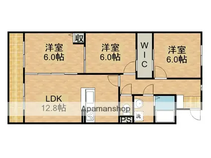 スウィートベル(3LDK/2階)の間取り写真