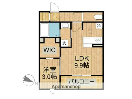 D-ROOM二之宮(1LDK/3階)の間取り写真