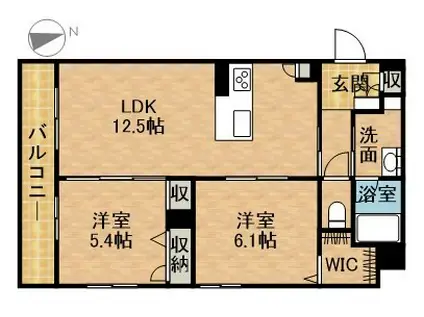 LE CHAINON(2LDK/1階)の間取り写真