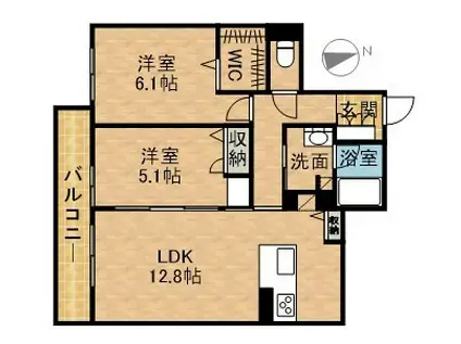 LE CHAINON(2LDK/1階)の間取り写真