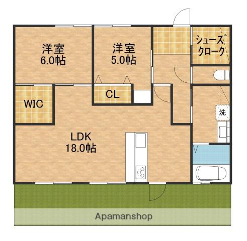 東海道本線 掛川駅 徒歩15分 1階建 築9年(2LDK)の間取り写真