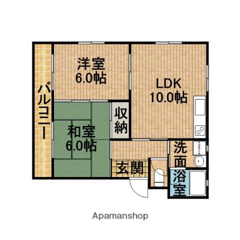 スバルⅡ(2LDK/1階)の間取り写真