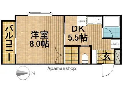 若宮物語(1DK/1階)の間取り写真