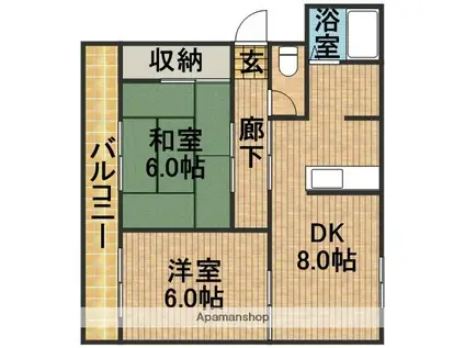 メゾン・プレミール(2DK/2階)の間取り写真