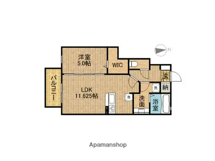 フォレストⅡ(1LDK/1階)の間取り写真