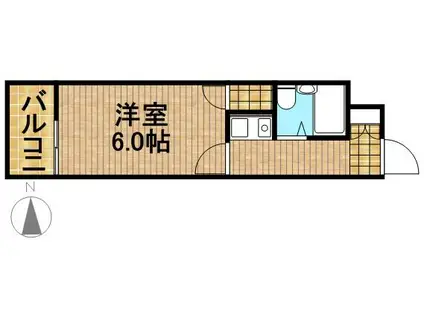 城北シティハイツ(1K/2階)の間取り写真