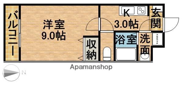 ヴィヴァーチェ若林(1K/4階)の間取り写真