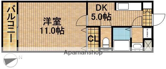 マスカット・S(1DK/4階)の間取り写真