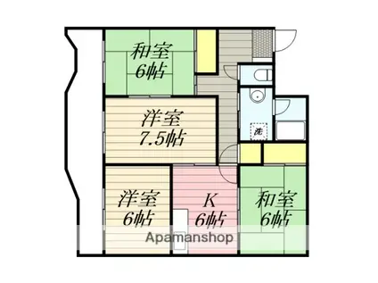 ベルメゾン和合(4DK/1階)の間取り写真