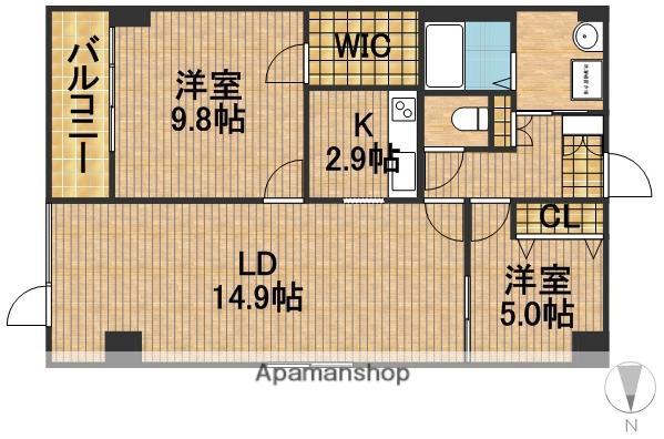 アルコ8(2LDK/4階)の間取り写真