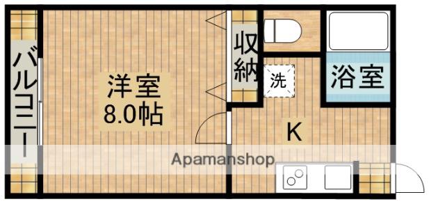 ニューバロンⅠ(1K/1階)の間取り写真