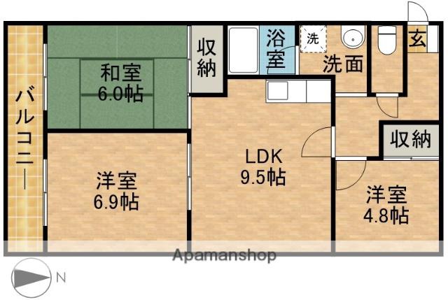 リアライズ山下町(3DK/6階)の間取り写真