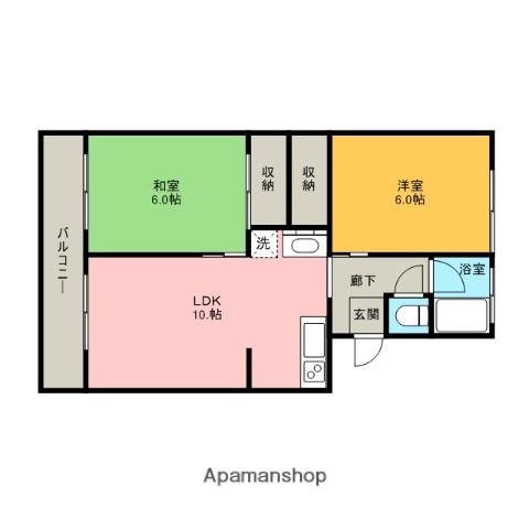 マンション110(2LDK/3階)の間取り写真