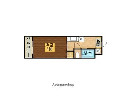 アルファビル(1K/3階)の間取り写真