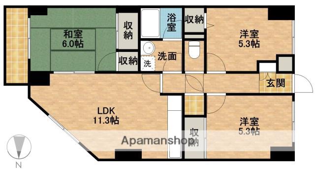 ホリホックイン和田(3LDK/3階)の間取り写真