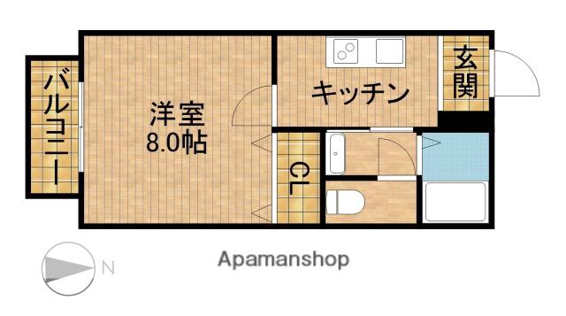 ひくまのハウスB(1K/1階)の間取り写真