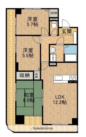グランヴィ和合(3LDK/5階)の間取り写真