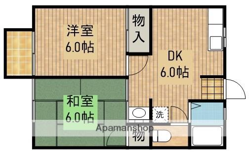シティハイム南アサダB(2DK/2階)の間取り写真