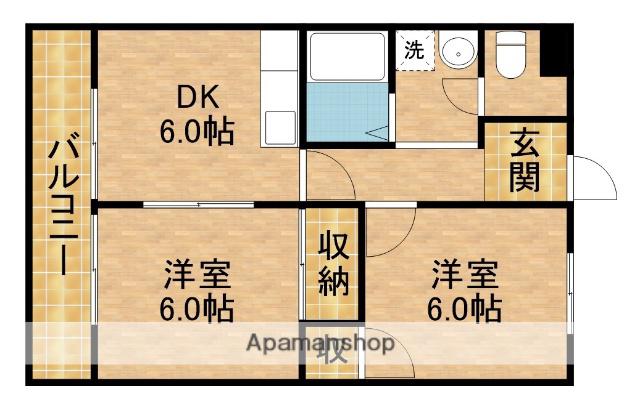 サンシャルム佐藤町(2DK/1階)の間取り写真