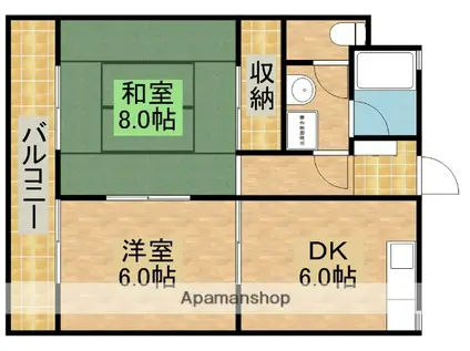マンションみずほⅢ(2DK/3階)の間取り写真
