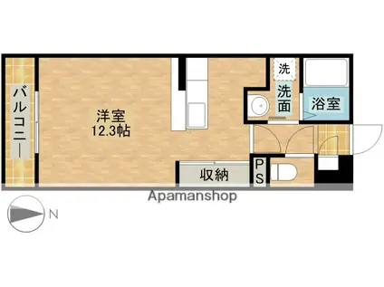 グランストーク上西(ワンルーム/1階)の間取り写真